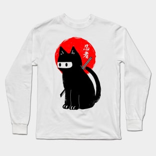 Black Ninja cat Long Sleeve T-Shirt